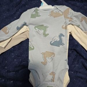 Carter's Blue and Green Dragon Print Bodysuit